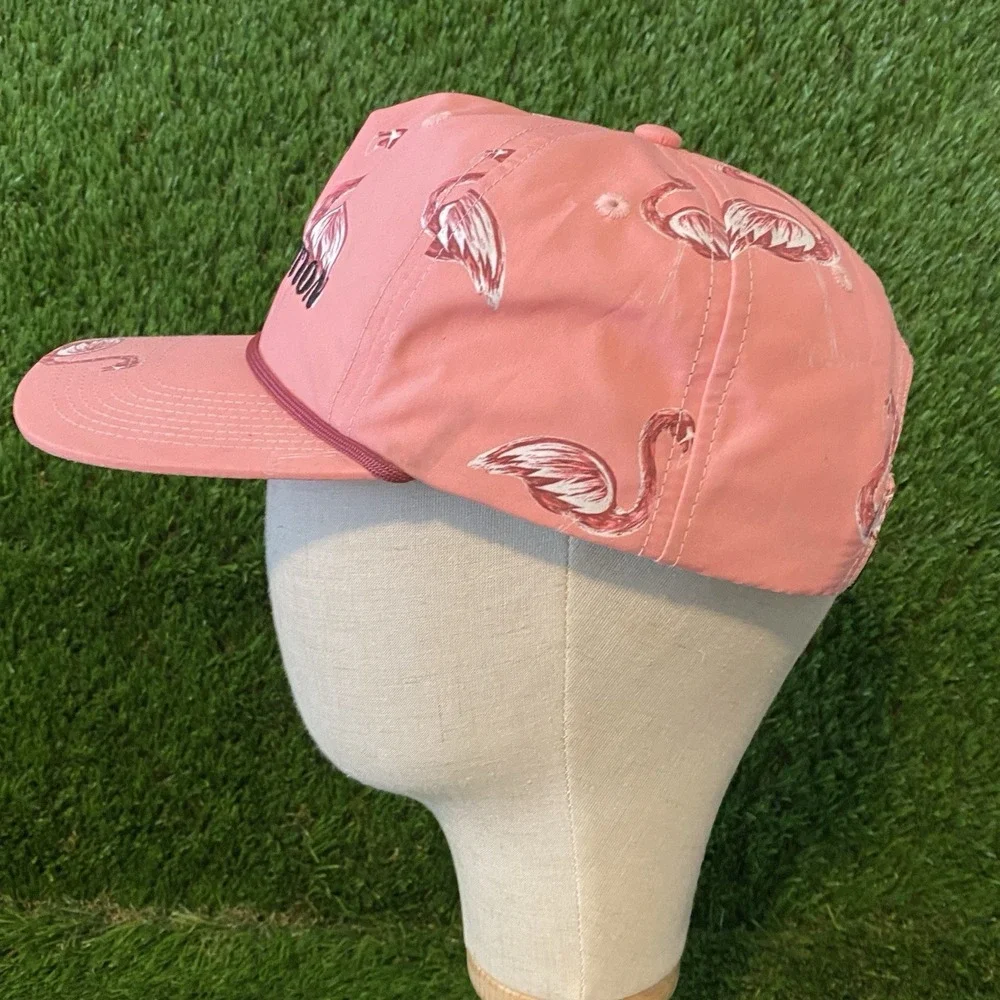 Flomotion Pink Flamingo Snapback Hat Performance‎ Golf Beach Graphic Florida